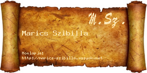 Marics Szibilla névjegykártya